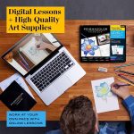 Prismacolor Technique, Art Supplies and Digital Art Lessons, Nature Drawing Set, Level 3, Learn to Draw with Colored Pencils, and More, Includes Artist Roll Case, Waterfall Landscape Drawing, 28 Count - Image 2